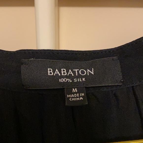 Silk black Babaton dress with pockets and a drawstring waist - Picture 3 of 4